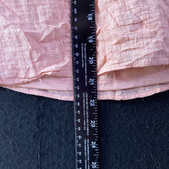 LC Lauren Conrad Womens Blouse Blush Pink Checkered Lined Long Sleeve Flowy L - Picture 8 of 14